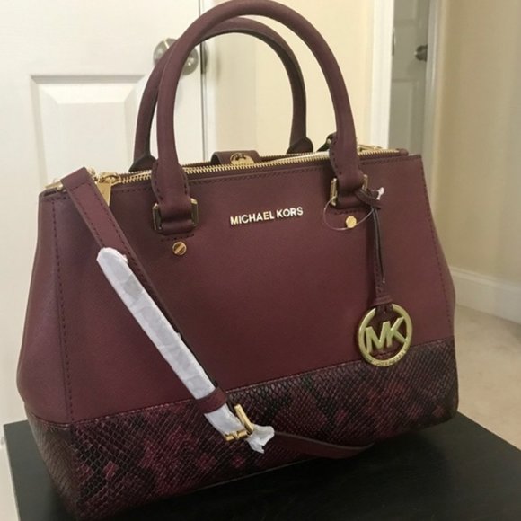 Michael Kors Sutton Colorblock Python Med Satchel - Picture 6 of 6